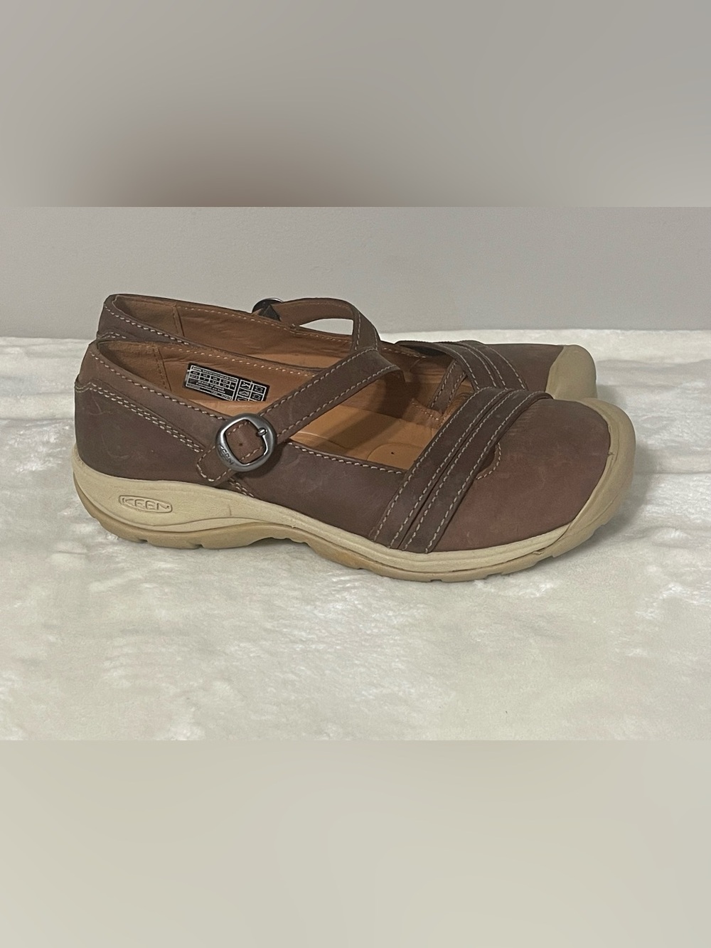 Keen Presidio II Mary Jane Shoes Women's Size 7 Cross Strap Brown Leather
